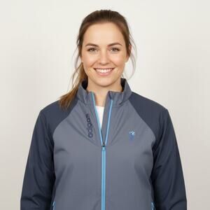 NWOT Women's Adidas Golf Jacket Wind Breaker Blue Medium